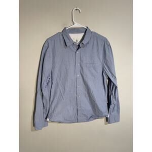 Alex Mill Long Sleeve Button Up Shirt Men’s L Blue White Striped Cotton Preppy